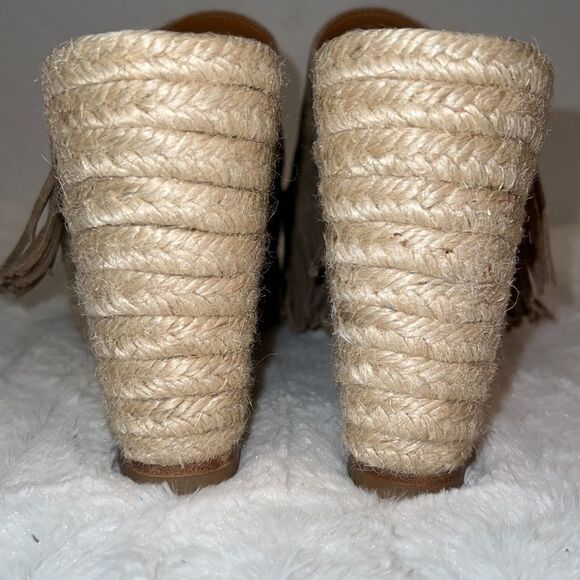 Chloe Platform Suede Fringe Espadrilles Size EU 37/ US 6.5 - Picture 7 of 15
